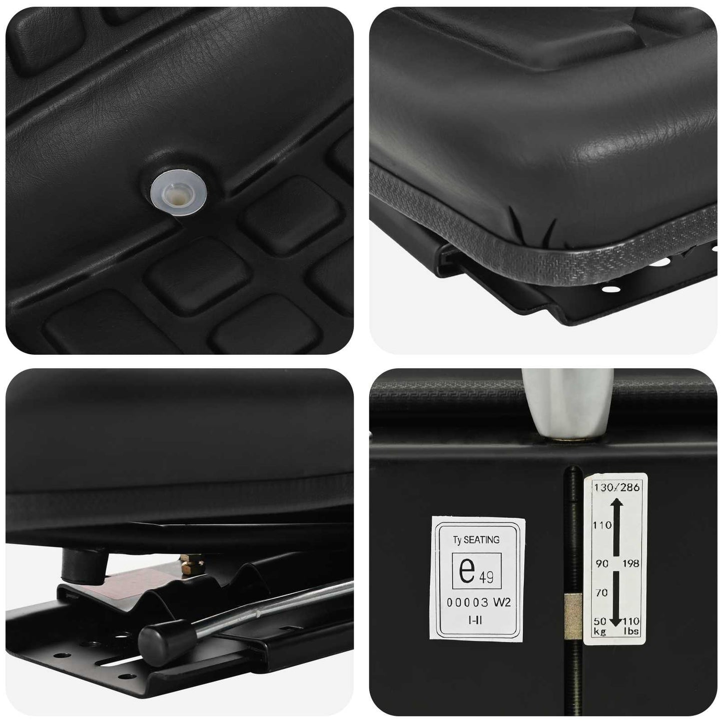 vidaXL Black 39.5 x 52 x 43 cm Steel and PVC