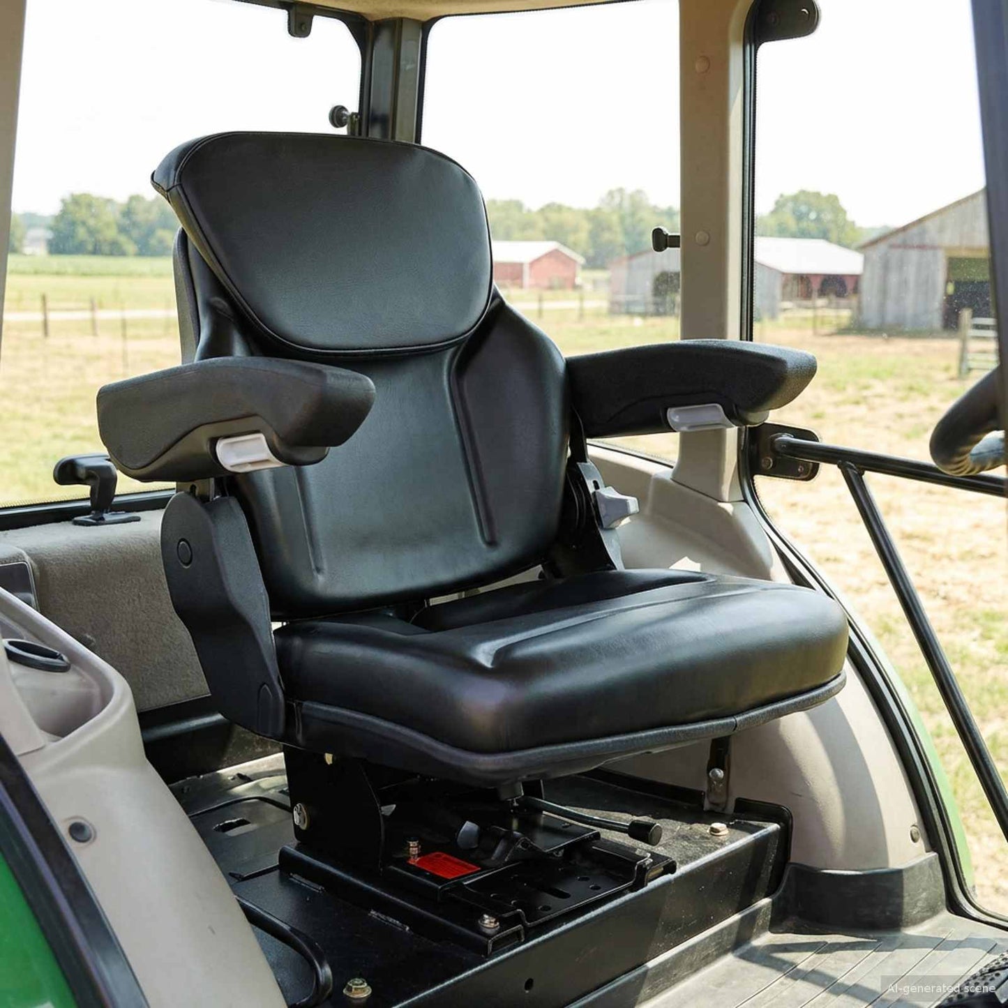 vidaXL Tractor Seat with Suspension Black 60 x 58 x 72 cm