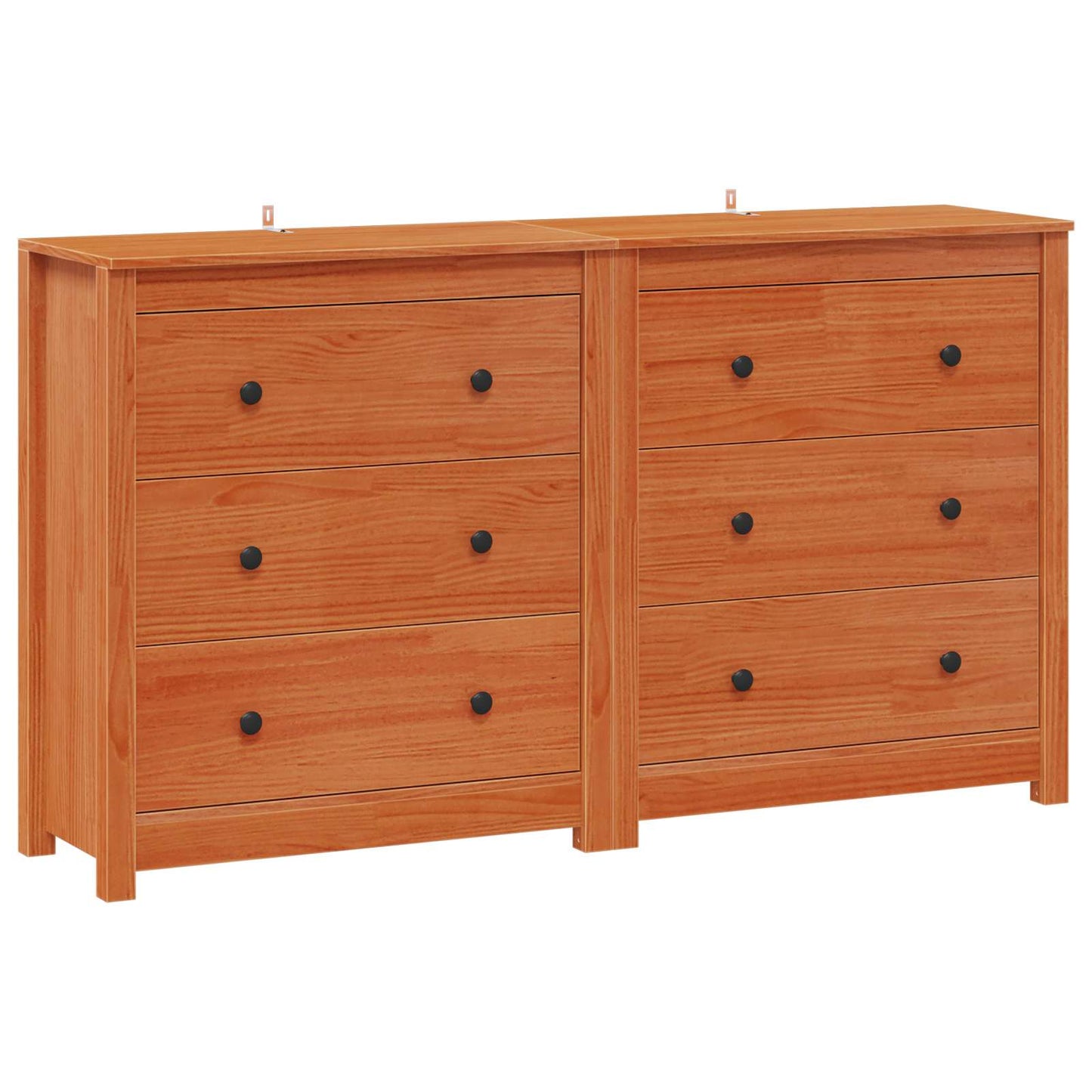 vidaXL Sideboard 2 pcs Wax Brown 140 x 35 x 80 cm Solid Pine Wood