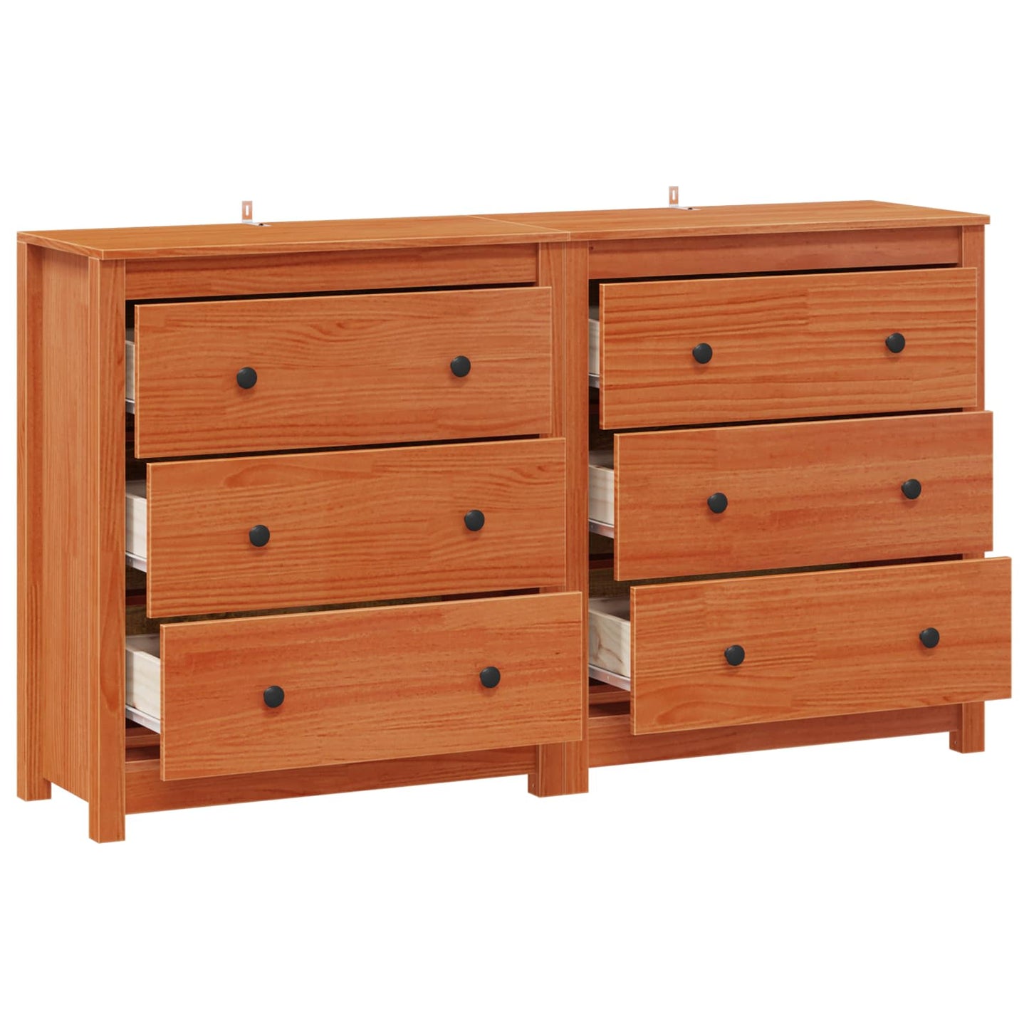 vidaXL Sideboard 2 pcs Wax Brown 140 x 35 x 80 cm Solid Pine Wood