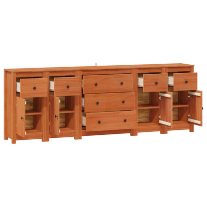 vidaXL Sideboard with Drawer 5 pcs Wax Brown Solid Pine Wood