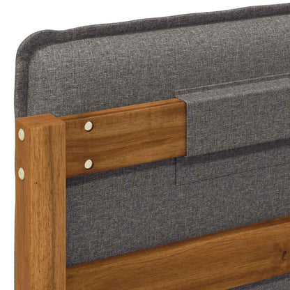 vidaXL Bed Frame with Upholstered Headboard Natural and Light Grey