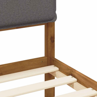vidaXL Bed Frame with Upholstered Headboard Natural and Light Grey