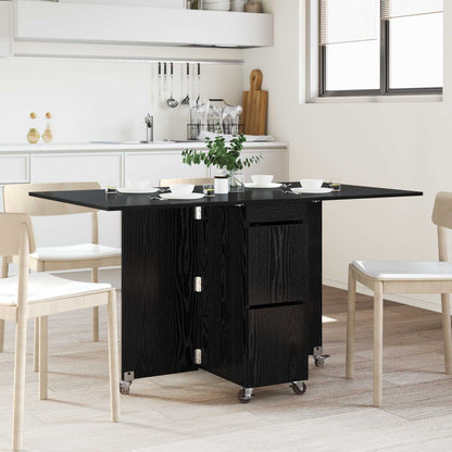 vidaXL Dinning Table 2 pcs 140 x 80 x 77 cm Engineered Wood Black Oak