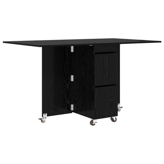 vidaXL Dinning Table 2 pcs 140 x 80 x 77 cm Engineered Wood Black Oak