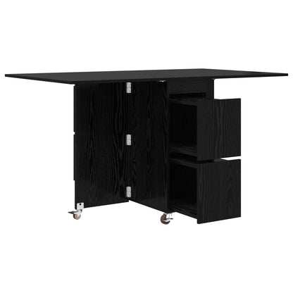 vidaXL Dinning Table 2 pcs 140 x 80 x 77 cm Engineered Wood Black Oak