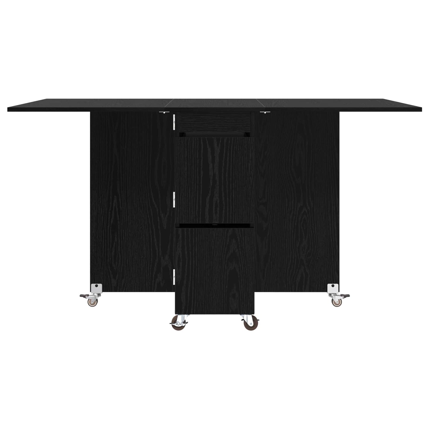 vidaXL Dinning Table 2 pcs 140 x 80 x 77 cm Engineered Wood Black Oak