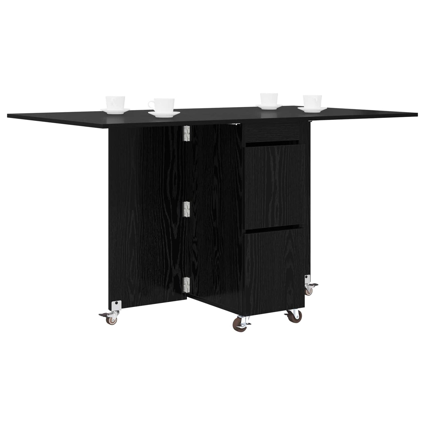 vidaXL Dinning Table 2 pcs 140 x 80 x 77 cm Engineered Wood Black Oak