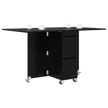 vidaXL Dinning Table 2 pcs 140 x 80 x 77 cm Engineered Wood Black Oak