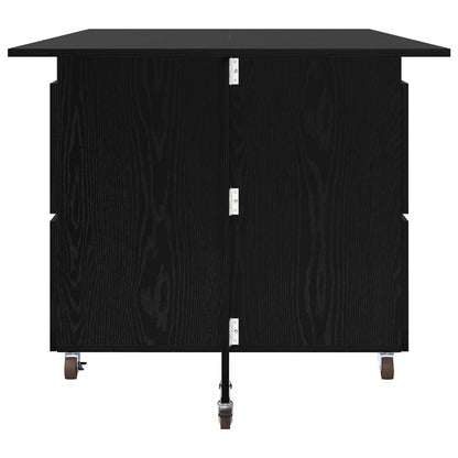 vidaXL Dinning Table 2 pcs 140 x 80 x 77 cm Engineered Wood Black Oak