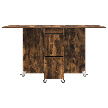 vidaXL Dinning Table 2 pcs 140 x 80 x 77 cm Engineered Wood Smoked Oak