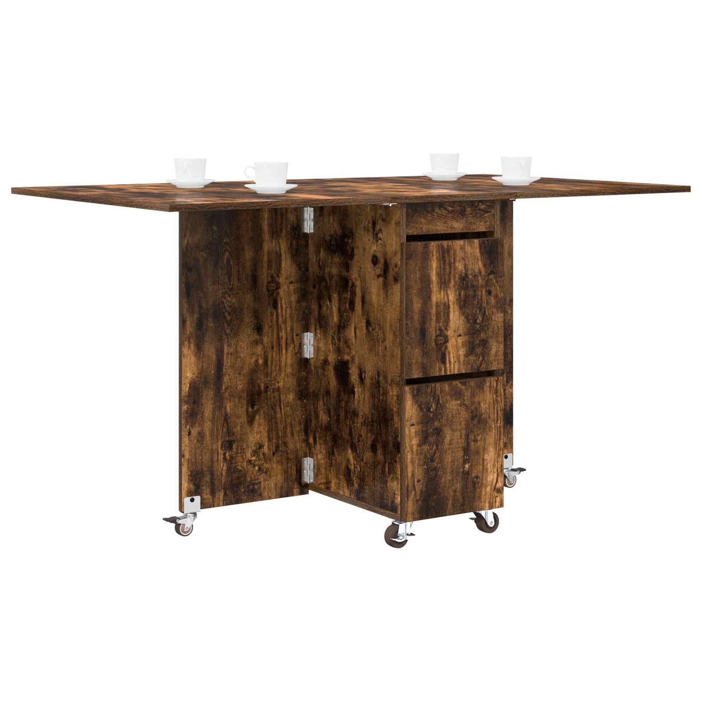 vidaXL Dinning Table 2 pcs 140 x 80 x 77 cm Engineered Wood Smoked Oak