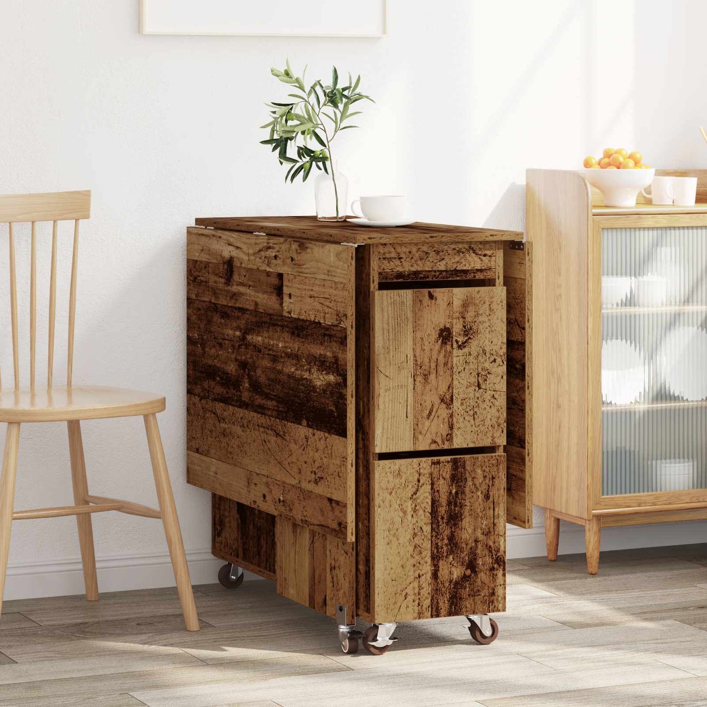 vidaXL Dinning Table 2 pcs 140 x 80 x 77 cm Engineered Wood Old Wood