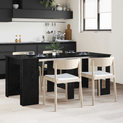 vidaXL Dinning Table 180 x 85 x 75 cm Engineered Wood Black Oak