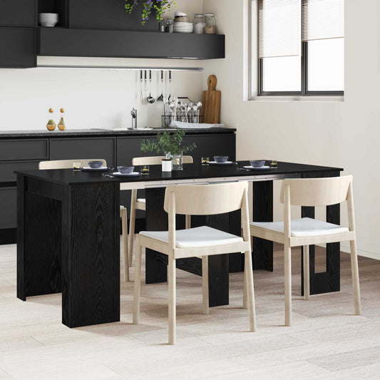vidaXL Dinning Table 180 x 85 x 75 cm Engineered Wood Black Oak