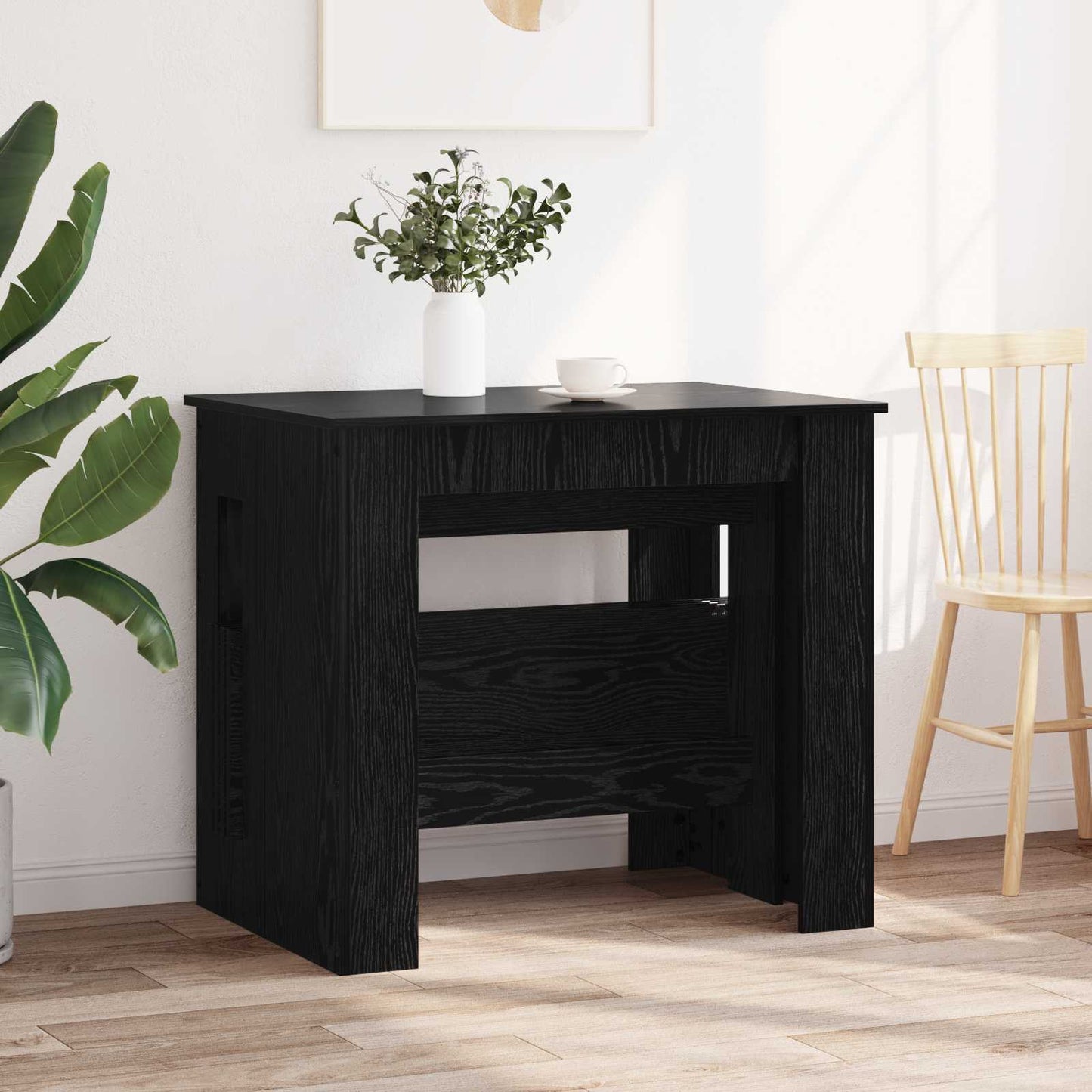 vidaXL Dinning Table 180 x 85 x 75 cm Engineered Wood Black Oak