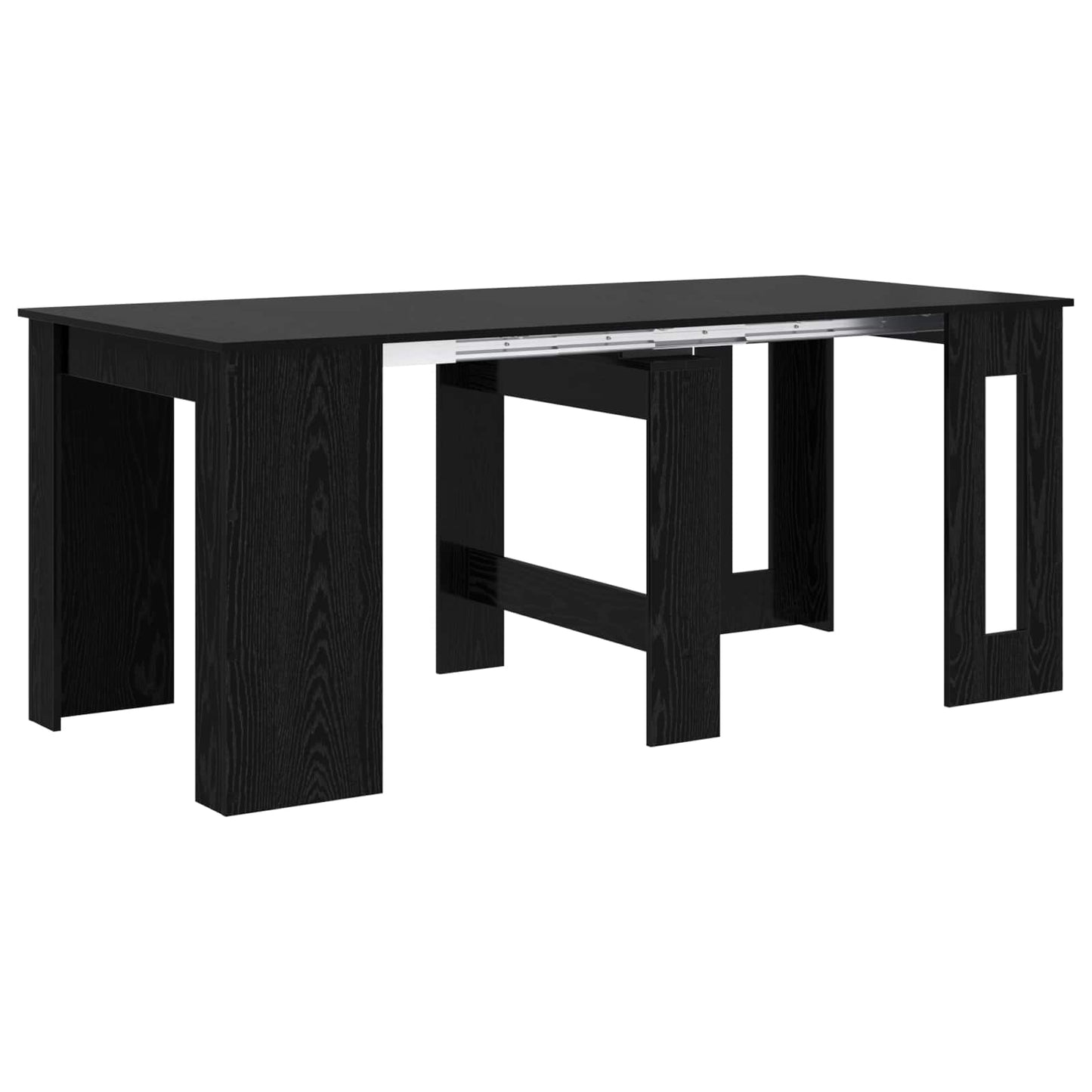 vidaXL Dinning Table 180 x 85 x 75 cm Engineered Wood Black Oak