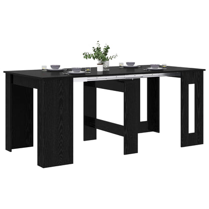 vidaXL Dinning Table 180 x 85 x 75 cm Engineered Wood Black Oak