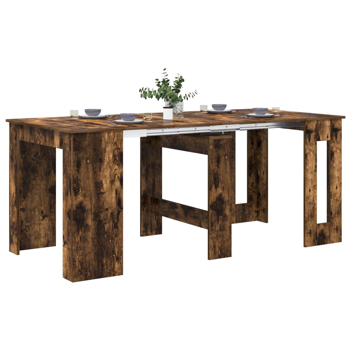 vidaXL Dinning Table 180 x 85 x 75 cm Engineered Wood Smoked Oak