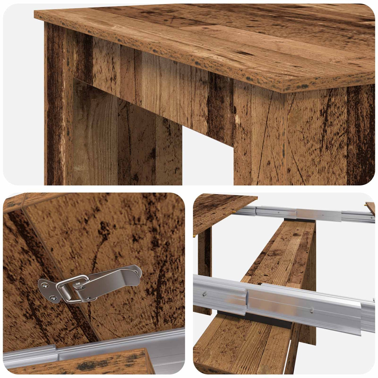 vidaXL Dinning Table 180 x 85 x 75 cm Engineered Wood Old Wood