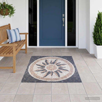 vidaXL Mosaic Tiles Sun Pattern Multicolour 120 x 120 cm Marble