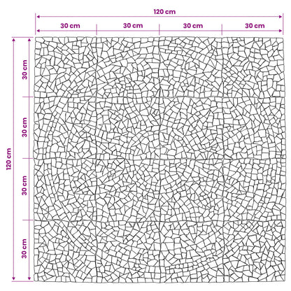 vidaXL Mosaic Tiles Sun Pattern Multicolour 120 x 120 cm Marble