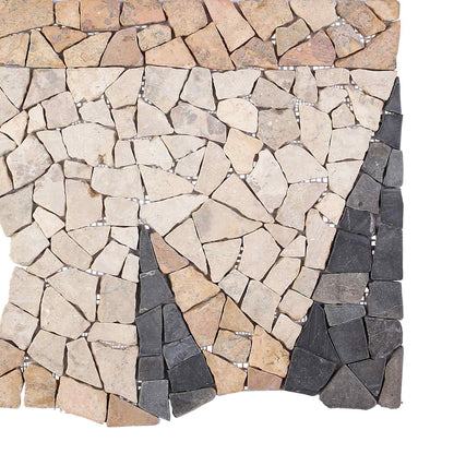 vidaXL Mosaic Tiles Wind Pattern Multicolour 120 x 120 cm Marble