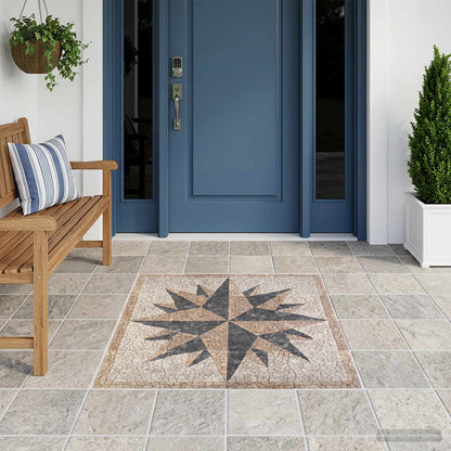 vidaXL Mosaic Tiles Wind Pattern Multicolour 120 x 120 cm Marble