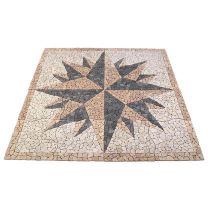 vidaXL Mosaic Tiles Wind Pattern Multicolour 120 x 120 cm Marble