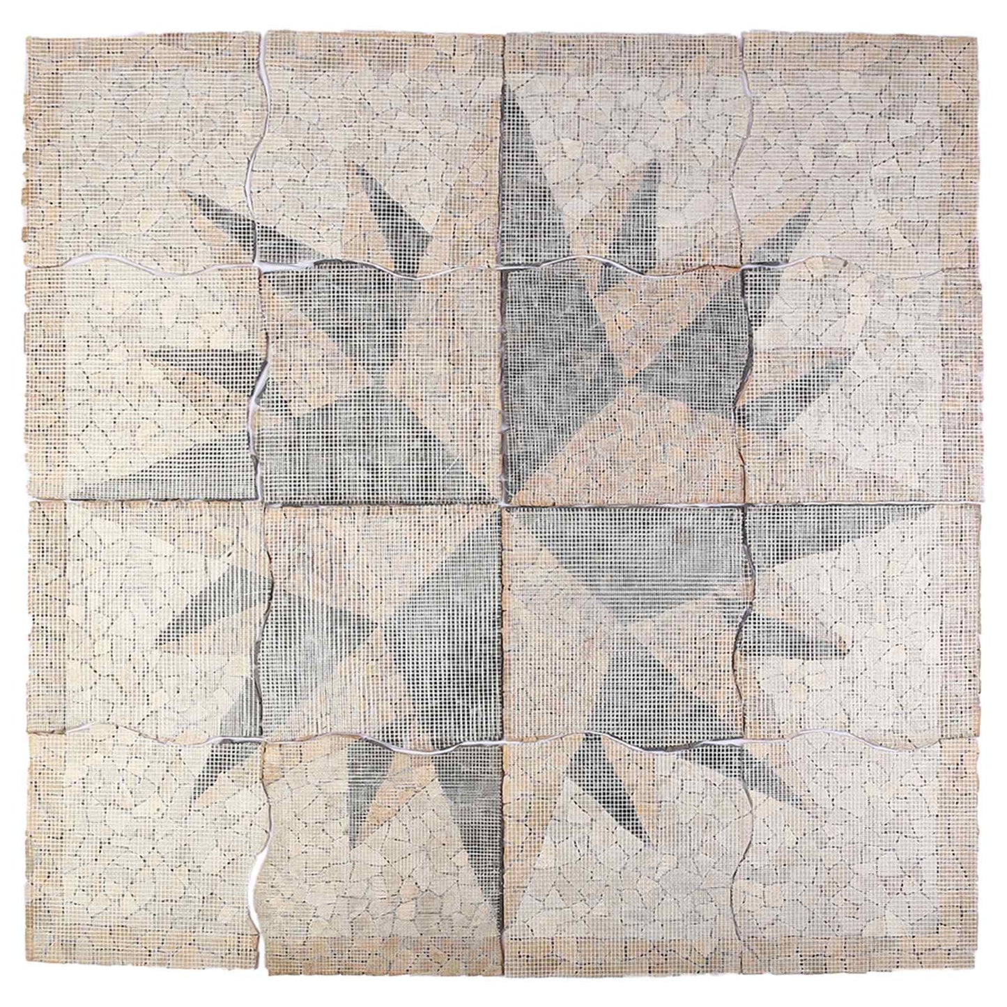 vidaXL Mosaic Tiles Wind Pattern Multicolour 120 x 120 cm Marble