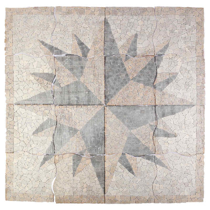 vidaXL Mosaic Tiles Wind Pattern Multicolour 120 x 120 cm Marble