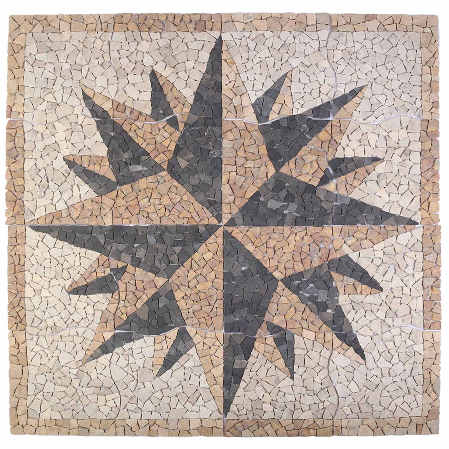 vidaXL Mosaic Tiles Wind Pattern Multicolour 120 x 120 cm Marble