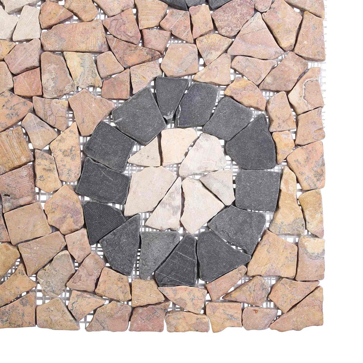 vidaXL Mosaic Tiles Flower Pattern Multicolour 120 x 120 cm Marble