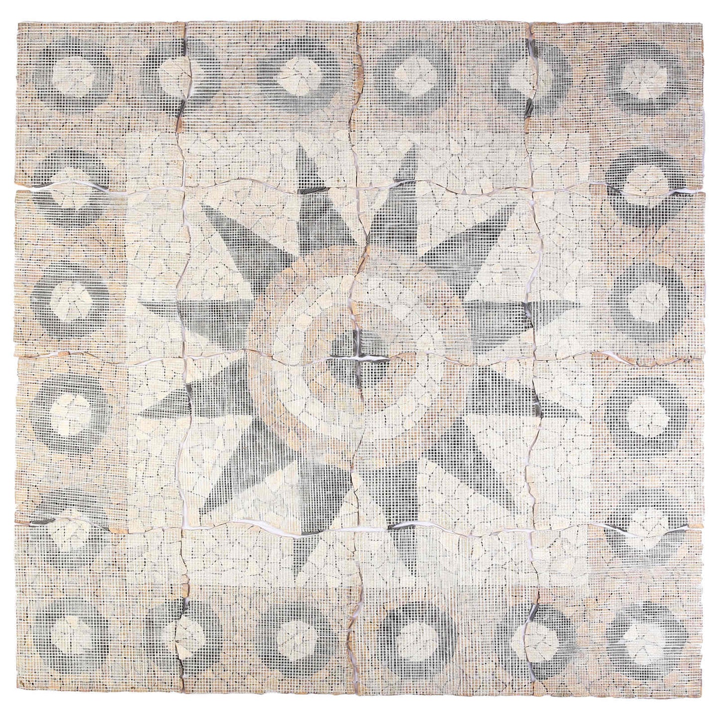 vidaXL Mosaic Tiles Flower Pattern Multicolour 120 x 120 cm Marble