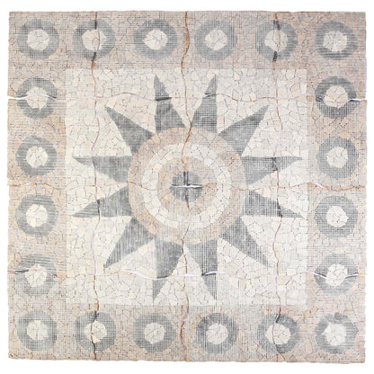 vidaXL Mosaic Tiles Flower Pattern Multicolour 120 x 120 cm Marble