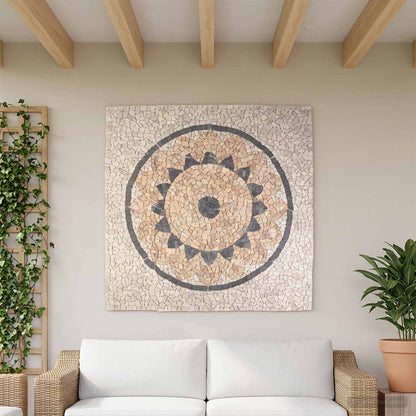 vidaXL Mosaic Tiles Sunflower Pattern Multicolour 120 x 120 cm Marble