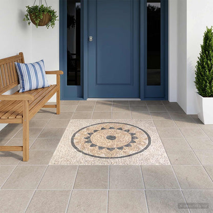 vidaXL Mosaic Tiles Sunflower Pattern Multicolour 120 x 120 cm Marble