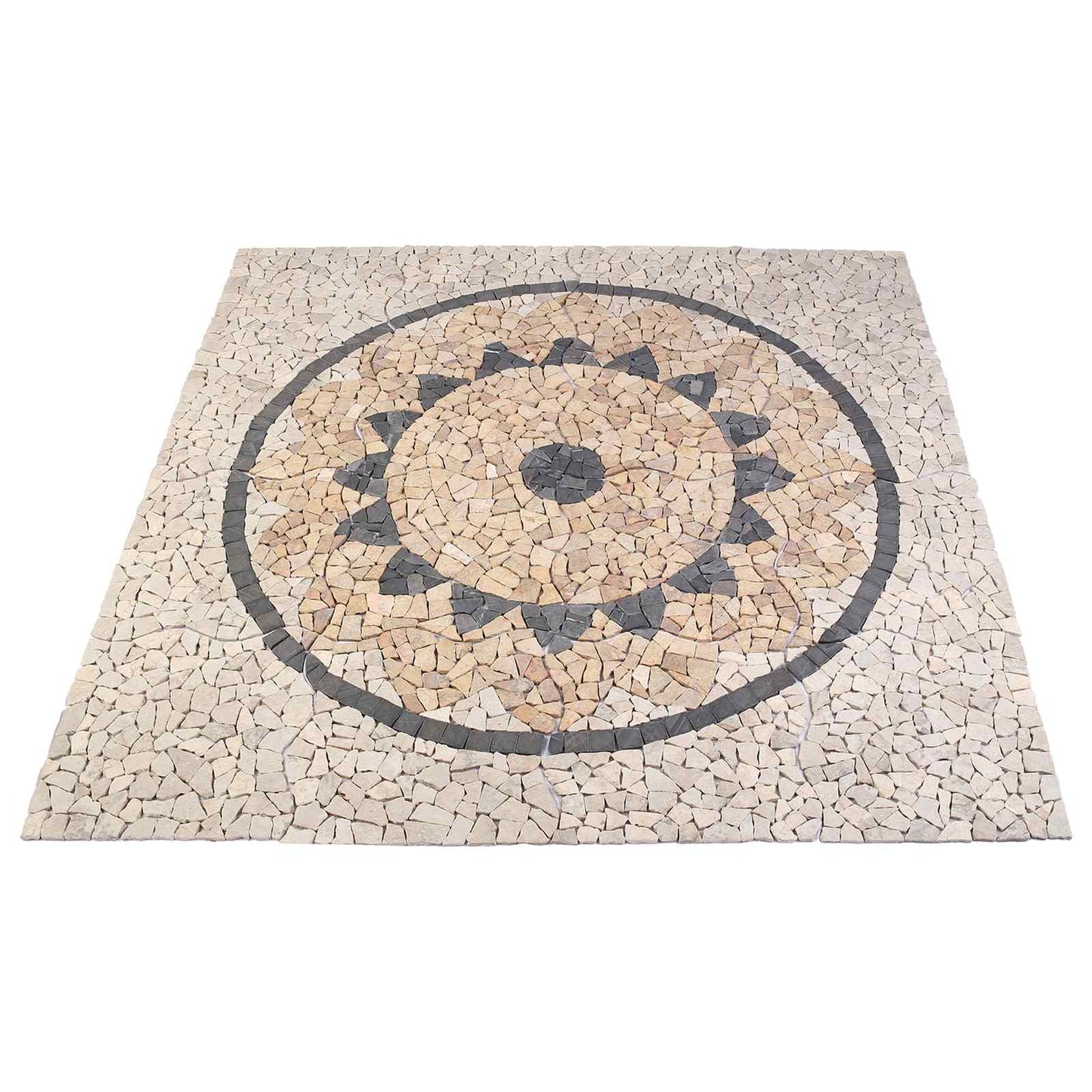 vidaXL Mosaic Tiles Sunflower Pattern Multicolour 120 x 120 cm Marble