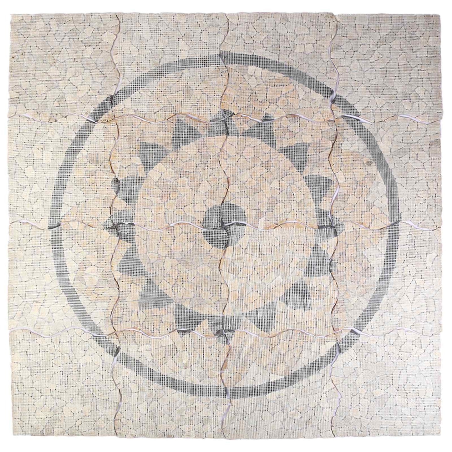 vidaXL Mosaic Tiles Sunflower Pattern Multicolour 120 x 120 cm Marble