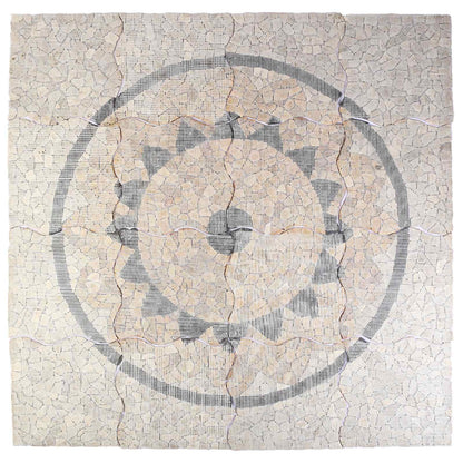 vidaXL Mosaic Tiles Sunflower Pattern Multicolour 120 x 120 cm Marble