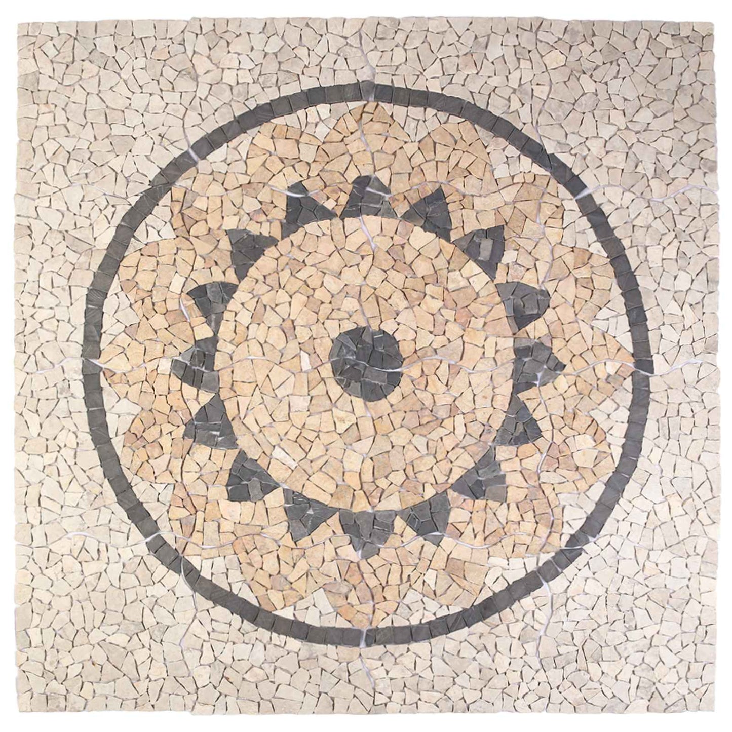 vidaXL Mosaic Tiles Sunflower Pattern Multicolour 120 x 120 cm Marble