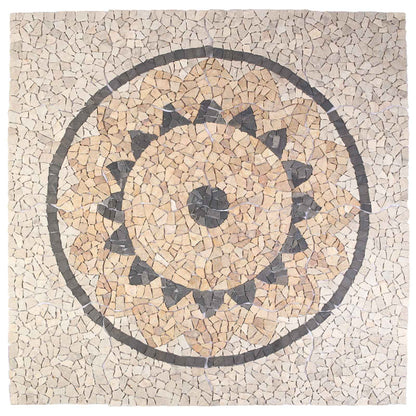 vidaXL Mosaic Tiles Sunflower Pattern Multicolour 120 x 120 cm Marble
