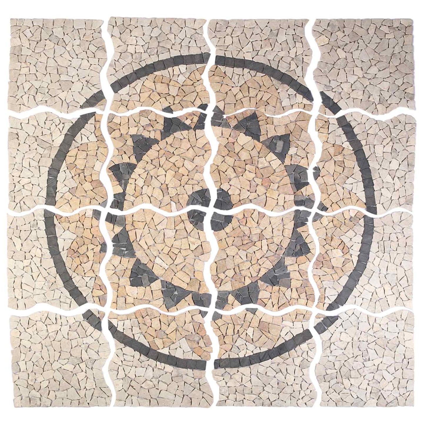 vidaXL Mosaic Tiles Sunflower Pattern Multicolour 120 x 120 cm Marble