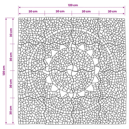 vidaXL Mosaic Tiles Sunflower Pattern Multicolour 120 x 120 cm Marble