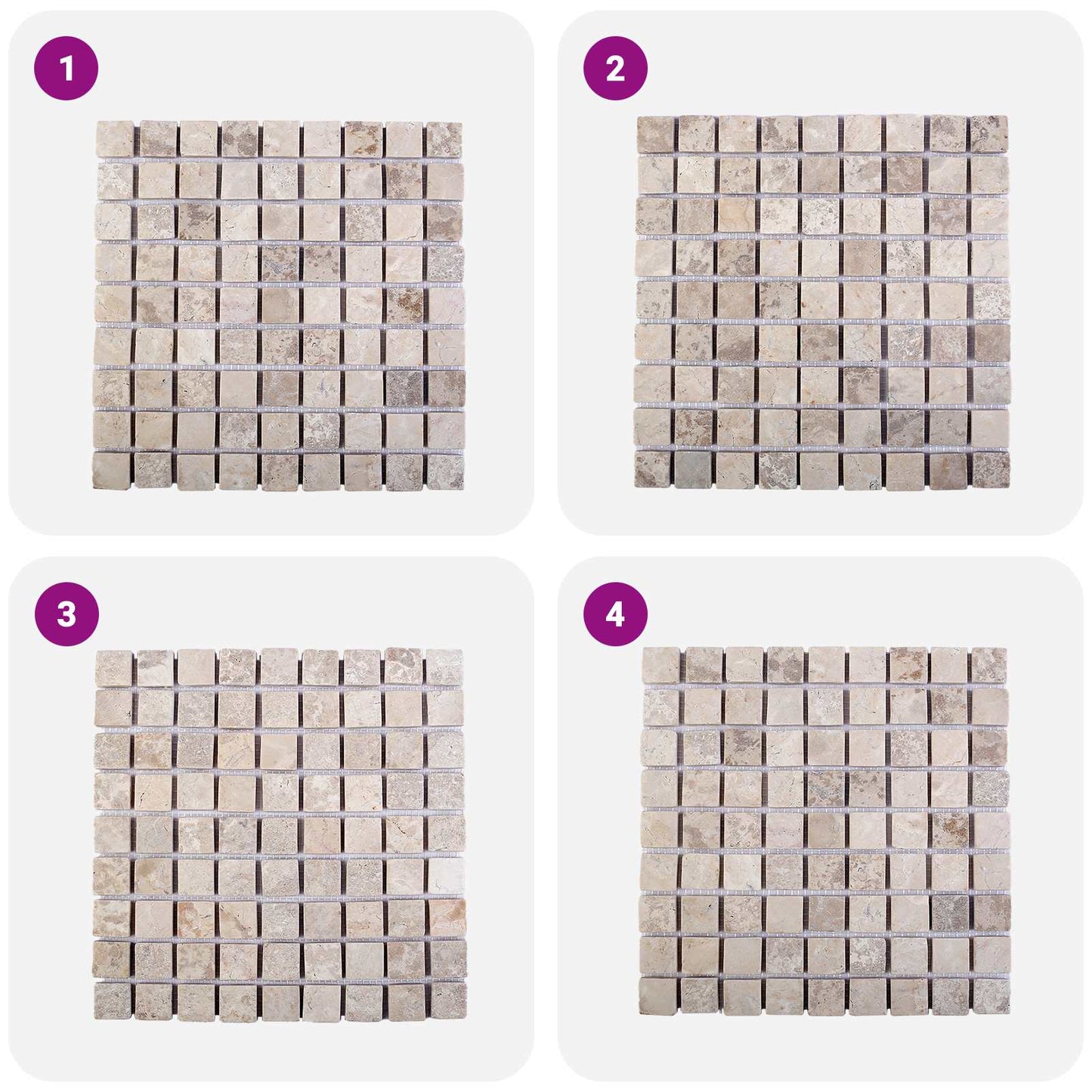 vidaXL Mosaic Tiles Cream 30 x 30 cm Marble