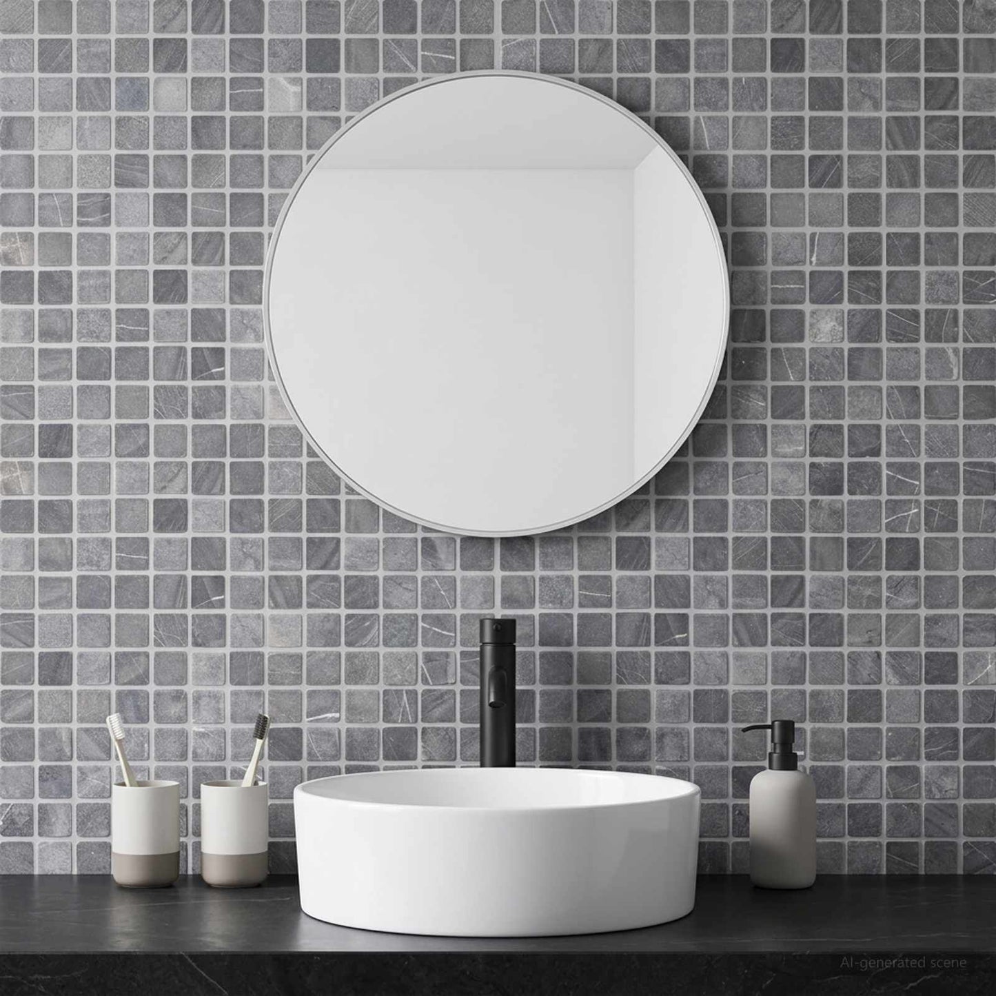 vidaXL Mosaic Tiles Grey 30 x 30 cm Marble