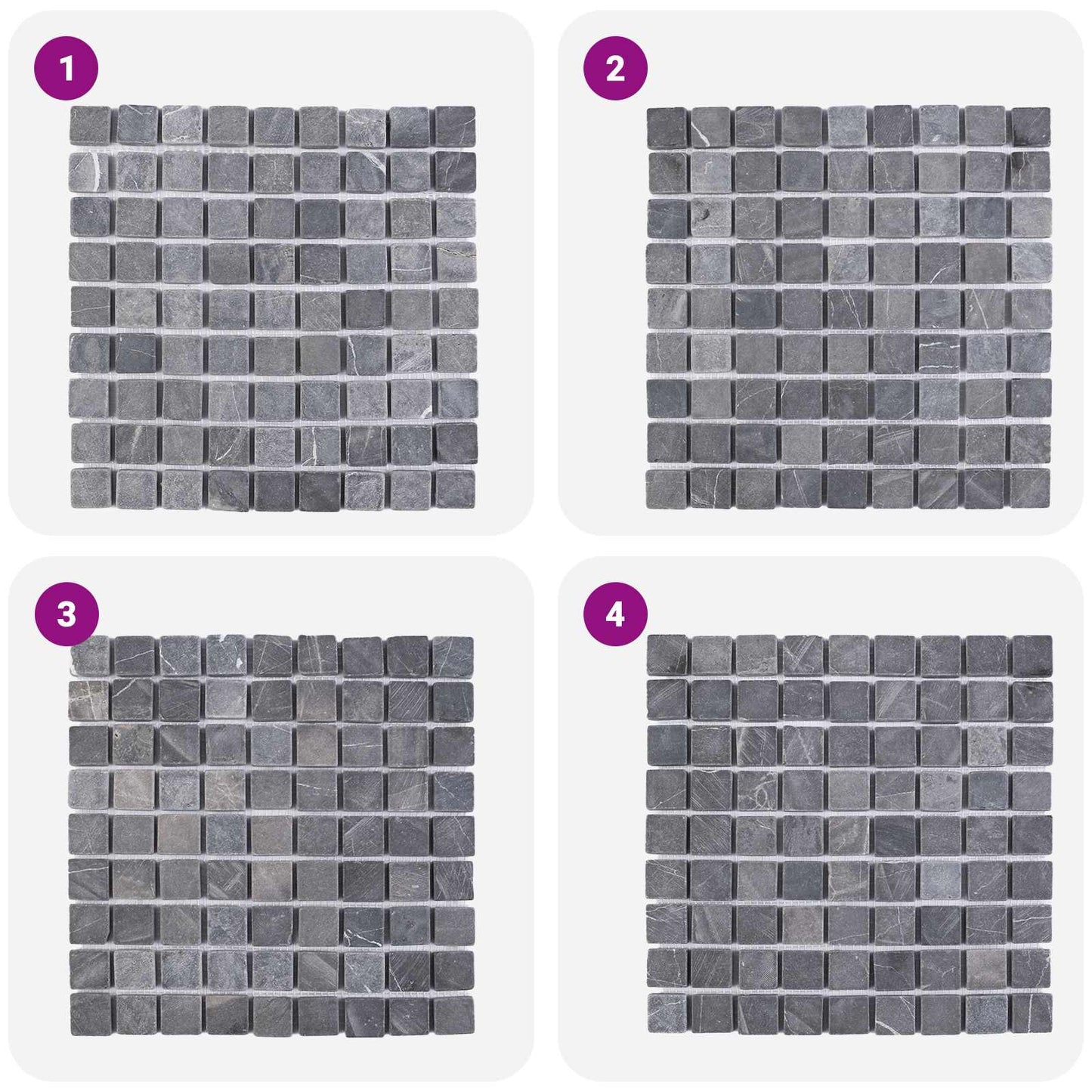 vidaXL Mosaic Tiles Grey 30 x 30 cm Marble