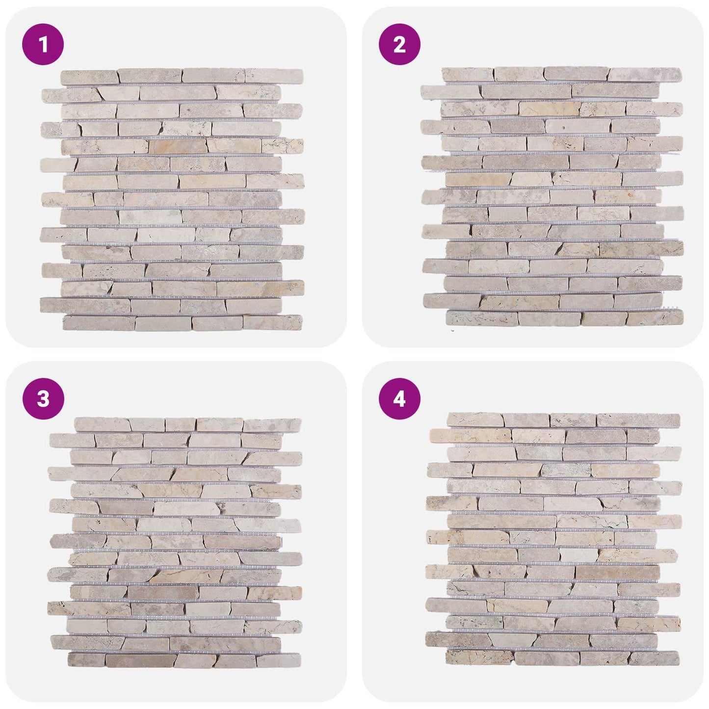 vidaXL Mosaic Tiles Cream 30 x 30 cm Marble