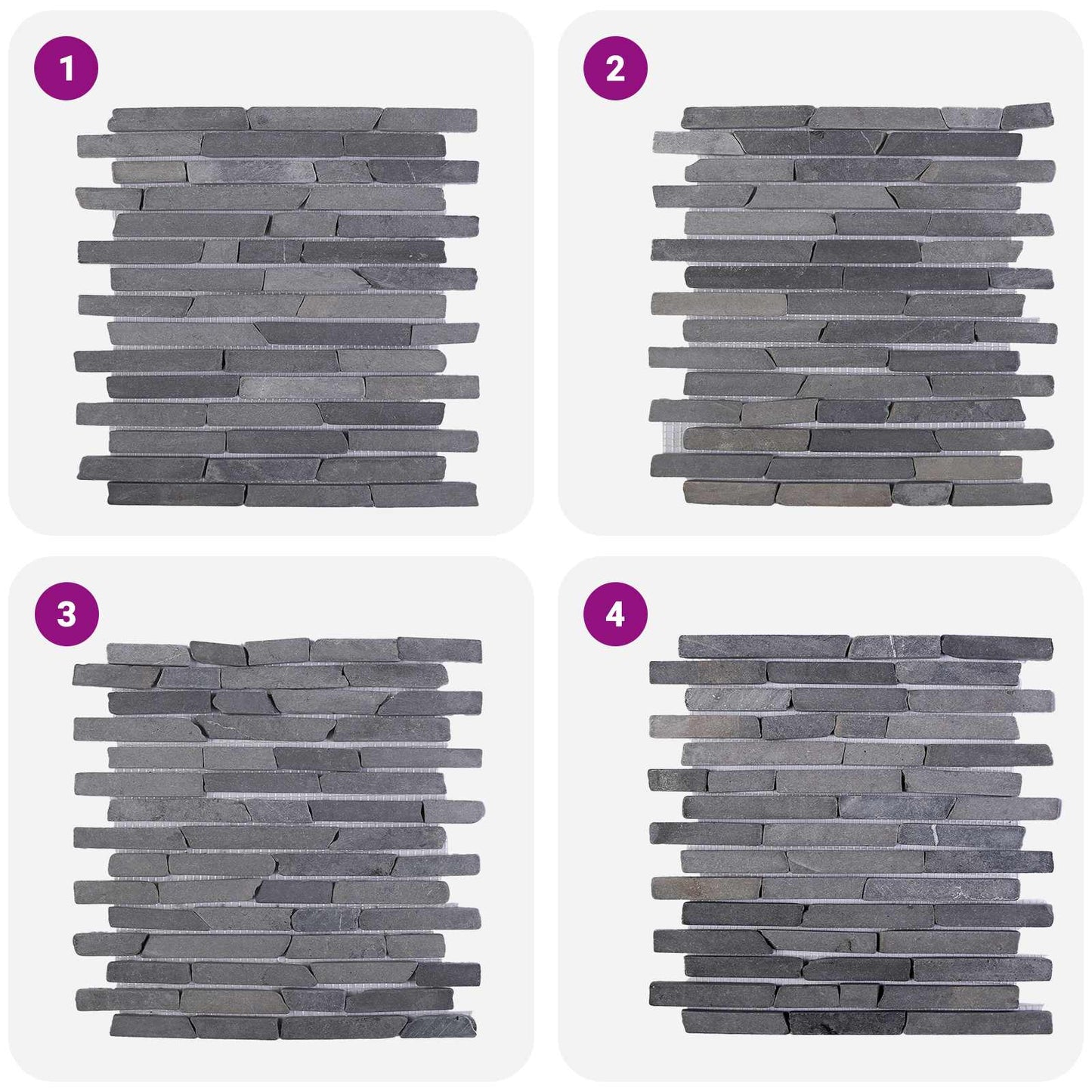 vidaXL Mosaic Tiles Grey 30 x 30 cm Marble