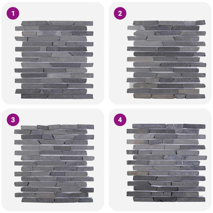 vidaXL Mosaic Tiles Grey 30 x 30 cm Marble